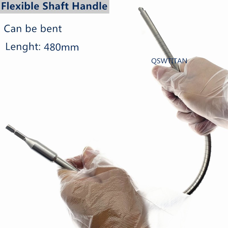 Alésoir Flexible à couplage rapide, ensemble d&#39;instruments chirurgicaux orthopédiques: flexible Soft handle