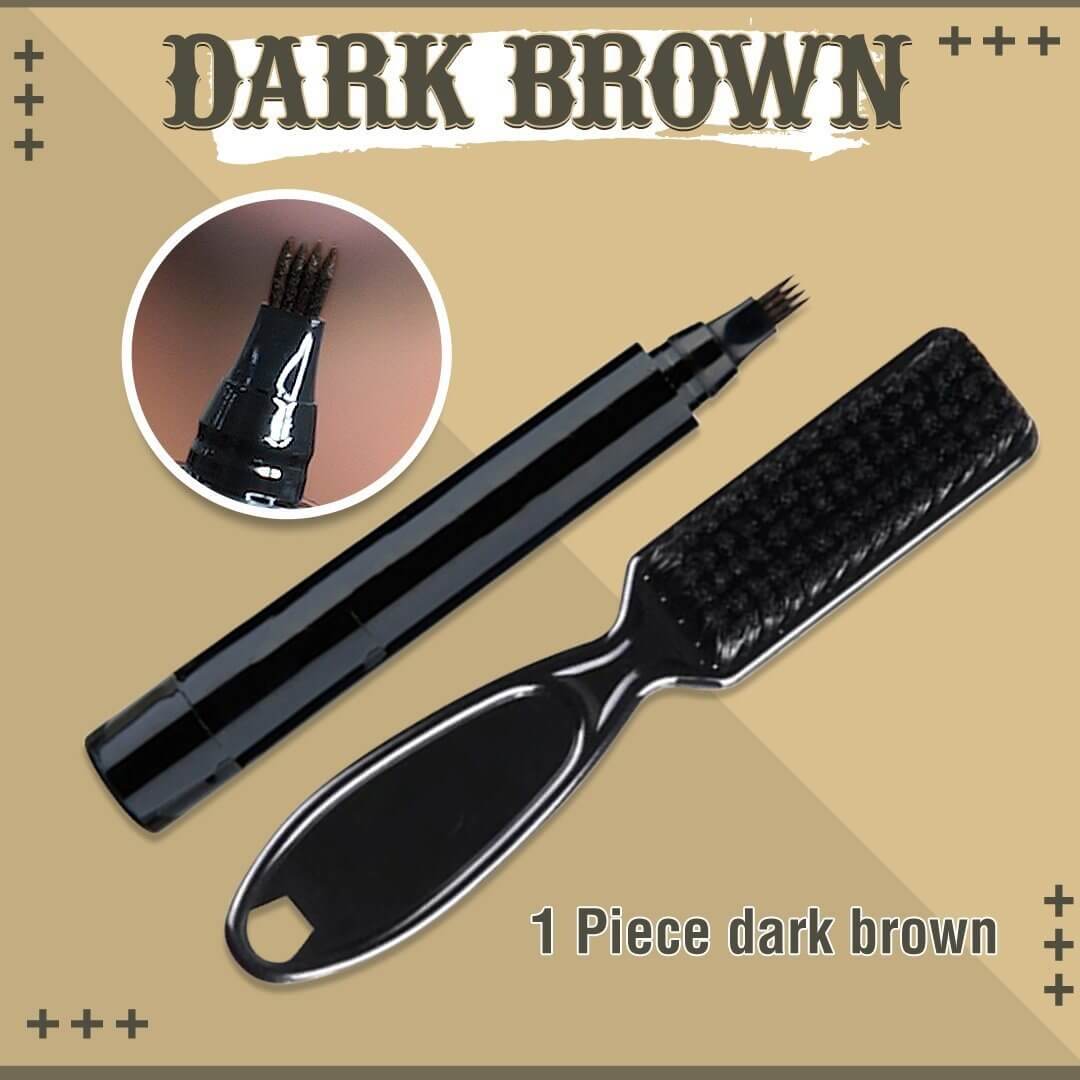 Baard Vullen Pen Kit Mannen Kapper Potlood Filler Waterdicht En Zweet Proof Gezichtshaar Wenkbrauw Reparatie Pen Tool: DARK BROWN