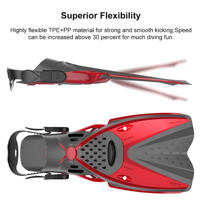 Simfenor vuxen justerbara bärbara flexibla simfötter skor fotkläder snorkling simning & dykning