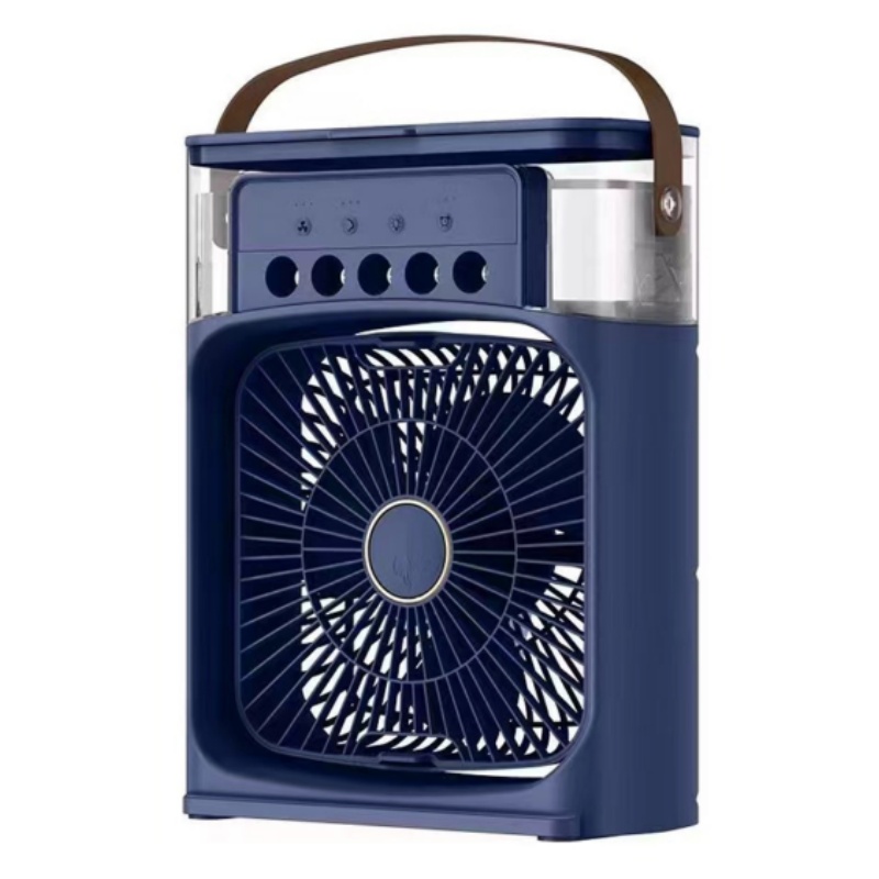 Xiaomi Mijia-ventilador de escritorio portátil 3 en 1, aire acondicionado USB, luz nocturna, ajuste de niebla de agua hidráulica, ventilador silencioso de 3 velocidades para el hogar: Negro