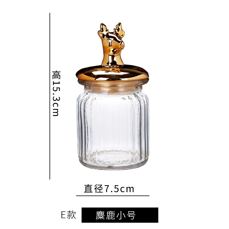 Réservoir de stockage scellé plaqué or de style européen, pot de lait en poudre pour bébé, matériau en verre, caddie à thé, café, boîte de rangement, ZL866: Colour 5