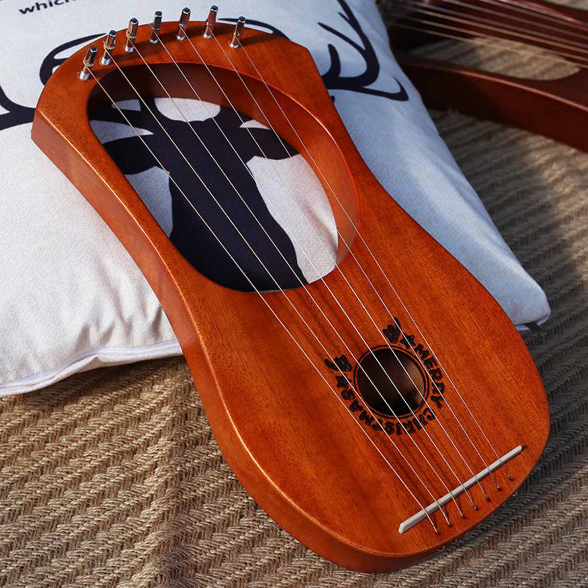 7 Schnur Holz Mahagoni Leier Harfe Saiten Musical Instrument mit aufsammeln stimmen Hammer Reinigung Tuch Harfe Instrument