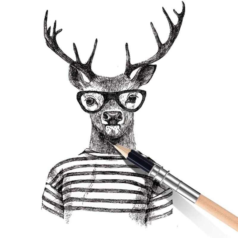 12 Stuks Houten Potlood Extenders Art Potloodverlenger Krijt Extension Met Aluminium Handvat Voor School Kantoorbenodigdheden