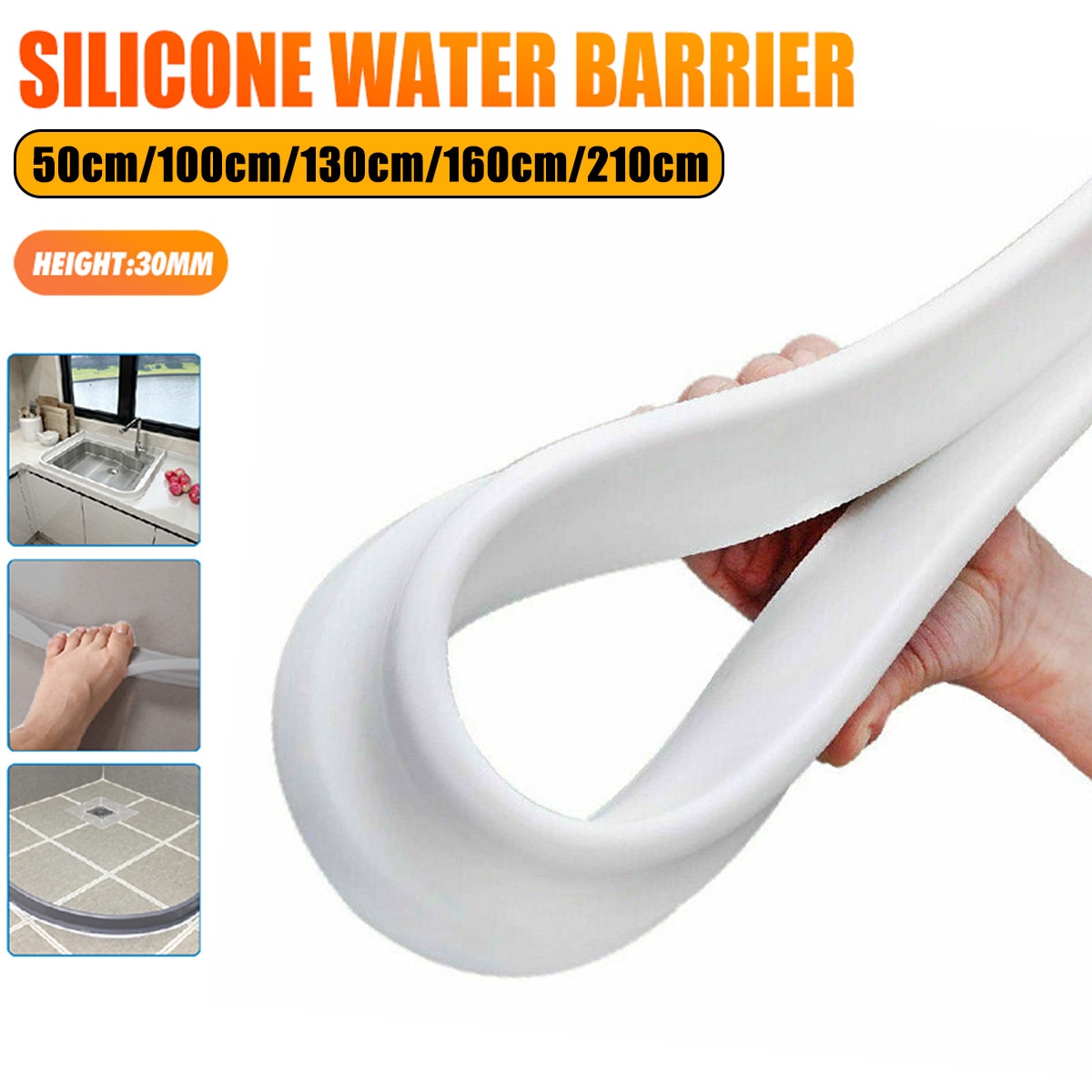 30mm hoogte badkamer waterstopper keuken aanrecht waterkering strip buigbare badkamer douche drempel waterkering