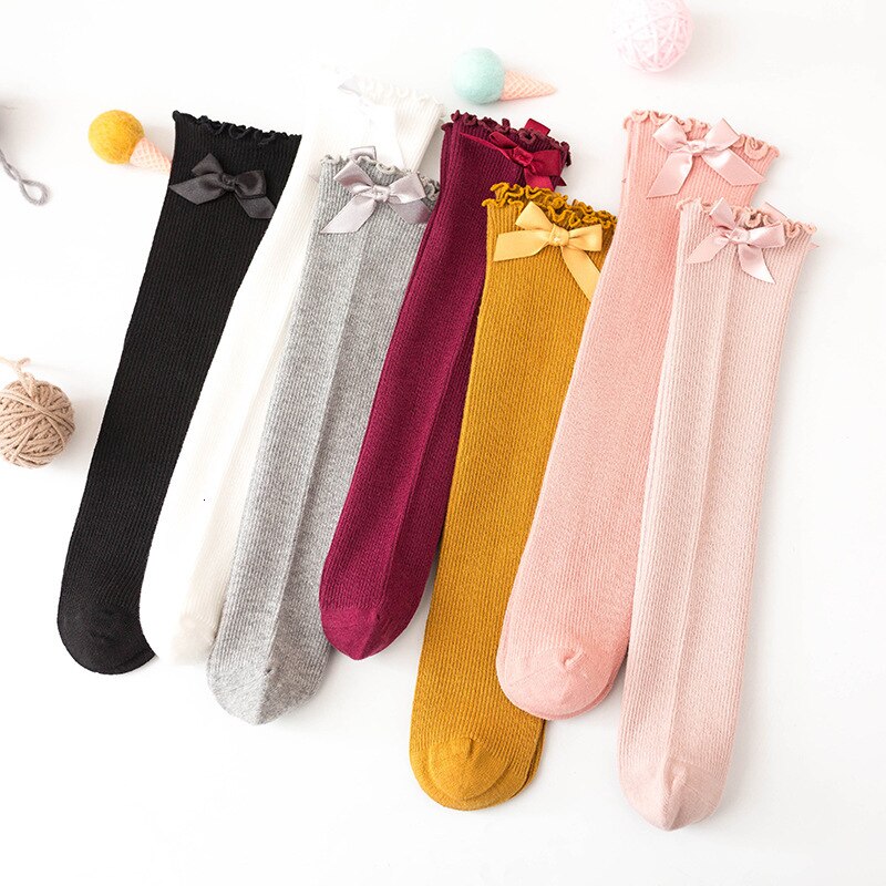 Xia Shuang Needle Bow Lace Cotton In Canister Girl Baby Baby Socks Relent Children Heap Socks