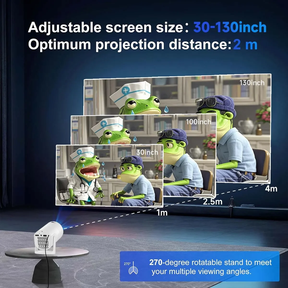 J2 projektorer med hifi-högtalare android 11 dubbel wifi 6.0 bt5.0 4k stöder bärbar utomhusbioprojektor