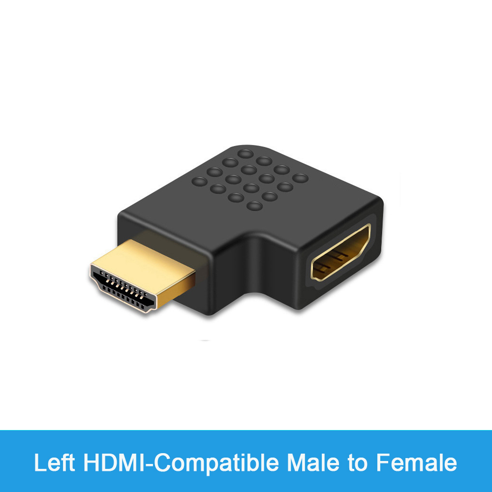 4K HD-connector Mini / Micro HDMI-compatibele extender HDMI-compatibele adapter 90 270 graden haakse man-vrouw converter: WHITE