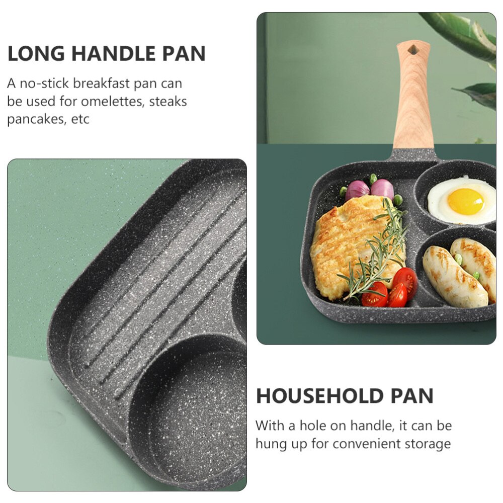 1Pc Steen Koekenpan Ontbijt Pan Non-stick Steak Gebakken Ei Pan (Assorti Kleur)