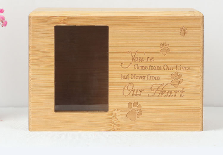 Bamboo and wood pet urn pet cat dog animal funeral... – Grandado