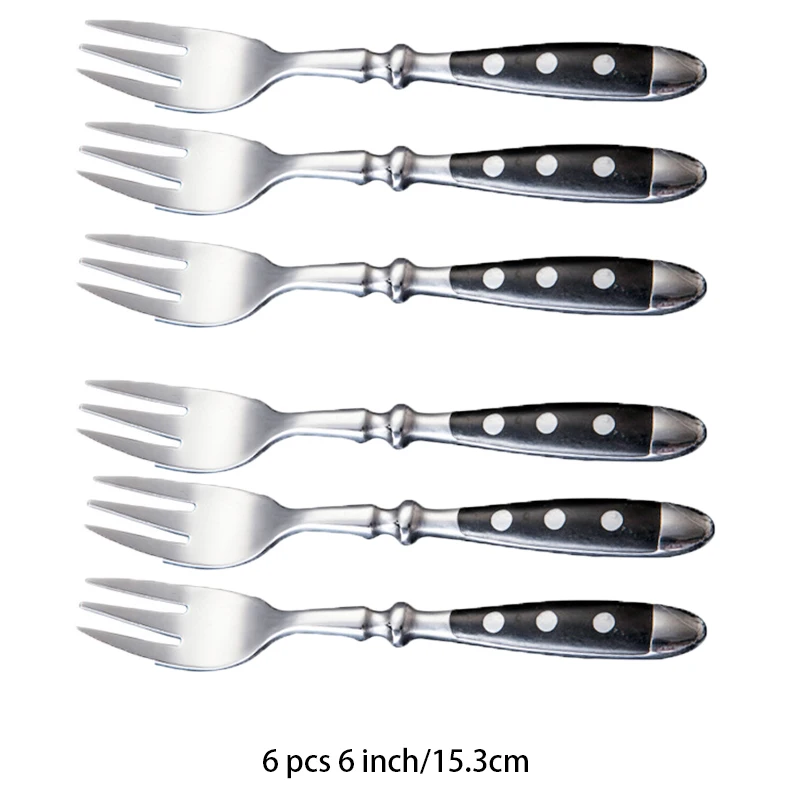 Cubiertos clásicos y elegantes de acero inoxidable, juego de 4/6/8 piezas, cuchillo deportivo de , cuchillo para carne con horquilla completa, juego de cubiertos creativos: Naranja