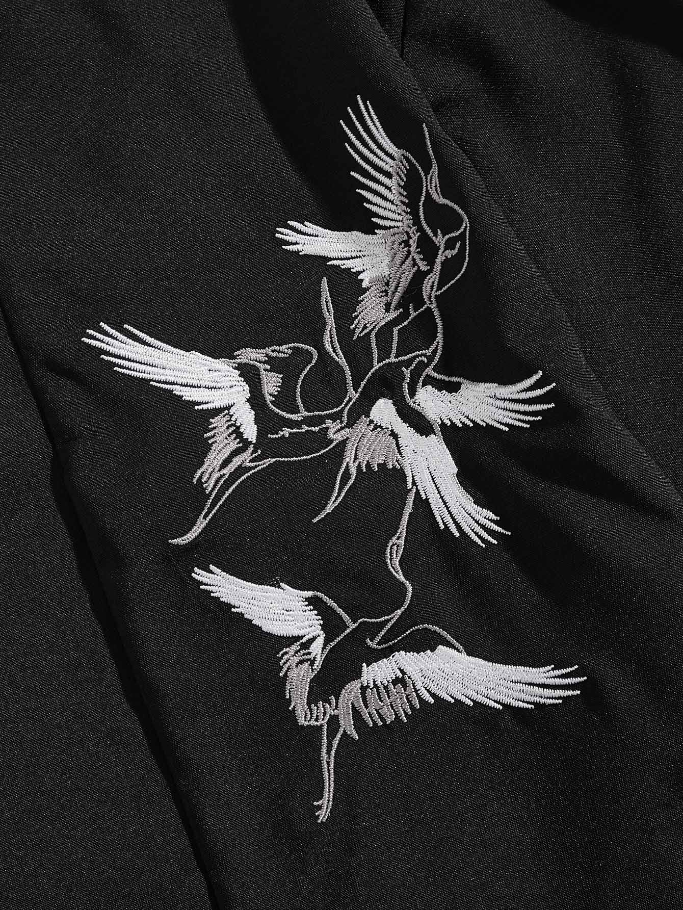 Camicia da uomo kimono frontale aperta con ricamo tradizionale Yukata giapponese semplice stile cinese corona semplice