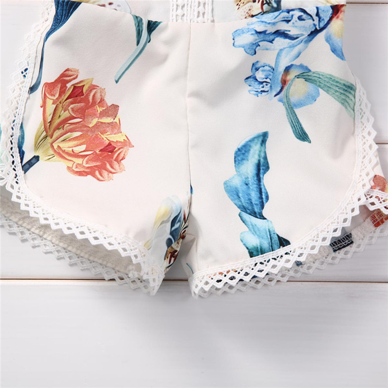 mameluco bebé floral verano Cute Sunsuits suelta pierna espalda descubierta monos sin mangas de algodón Backless trajes