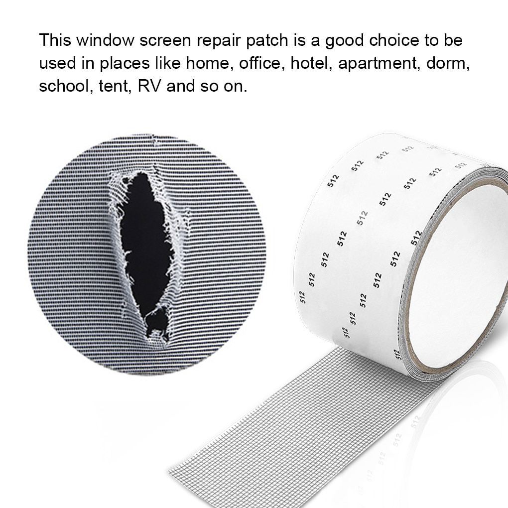 Screen Repair Tape Window Door Waterproof Patch Self-adhesive Strong Fix Anti-Insect Door Mosquito Net Mesh Broken Holes Repair