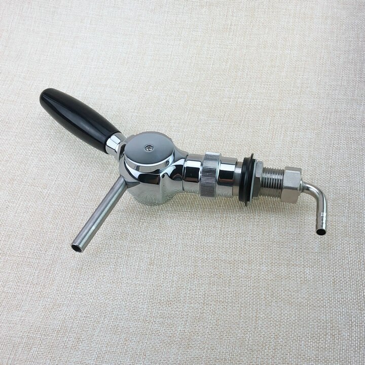 Grifo de cerveza belga con vástago roscado de 30mm y accesorio para manguera, grifo de cerveza con bola de control de flujo, material DE LATÓN, para cerveza casera