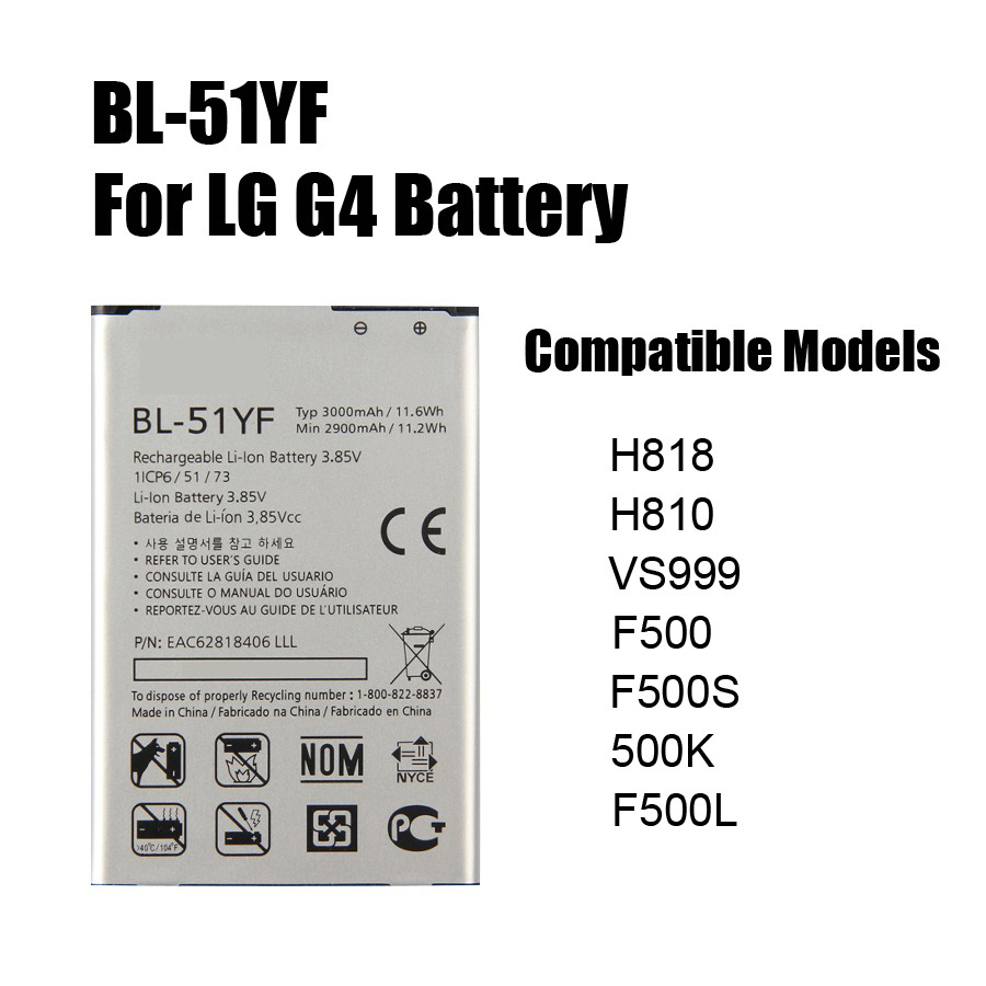 PINZHENG Compatible Phone Battery for LG G3 G4 G5 V10 V20 - 2801-3500mAh: For LG G4