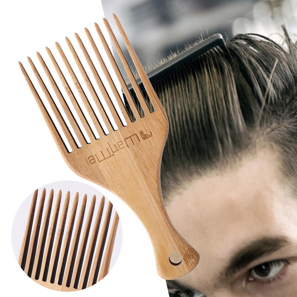 Peine Universal texturizado para hombre, cómodo, fácil de sostener, de madera para salón, horquilla, peine para pelo con estilo