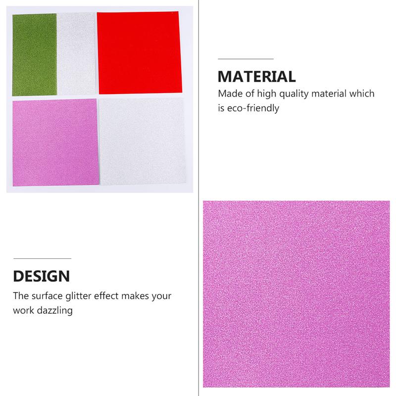 100Pcs 1Set Mooie Kaart Maken Props Handgemaakte Glitter Papier (Kleurrijke)