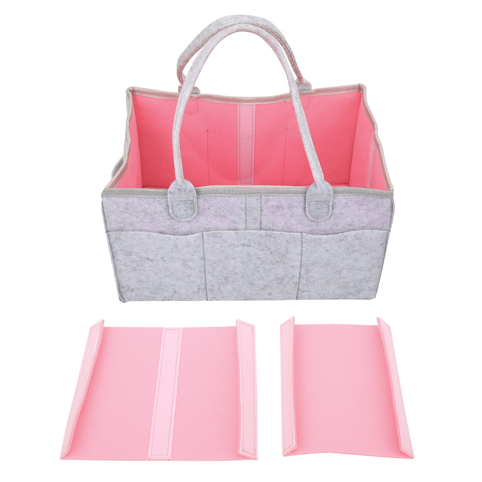 Baby Diaper Caddy Organizer Portable Holder Bag for Changing Table and Car Mummy Diaper Bag Nursery Essentials Storage bins: Pink