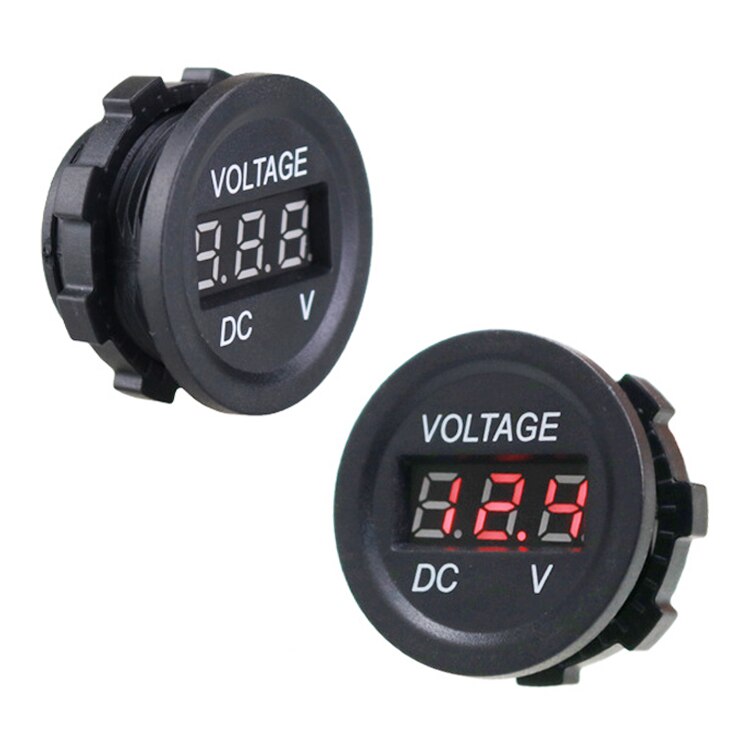 Voltmètre numérique rond étanche | Mini bateau de voiture moto, voltmètre numérique, panneau de, Volt mètre testeur de tension, écran de moniteur