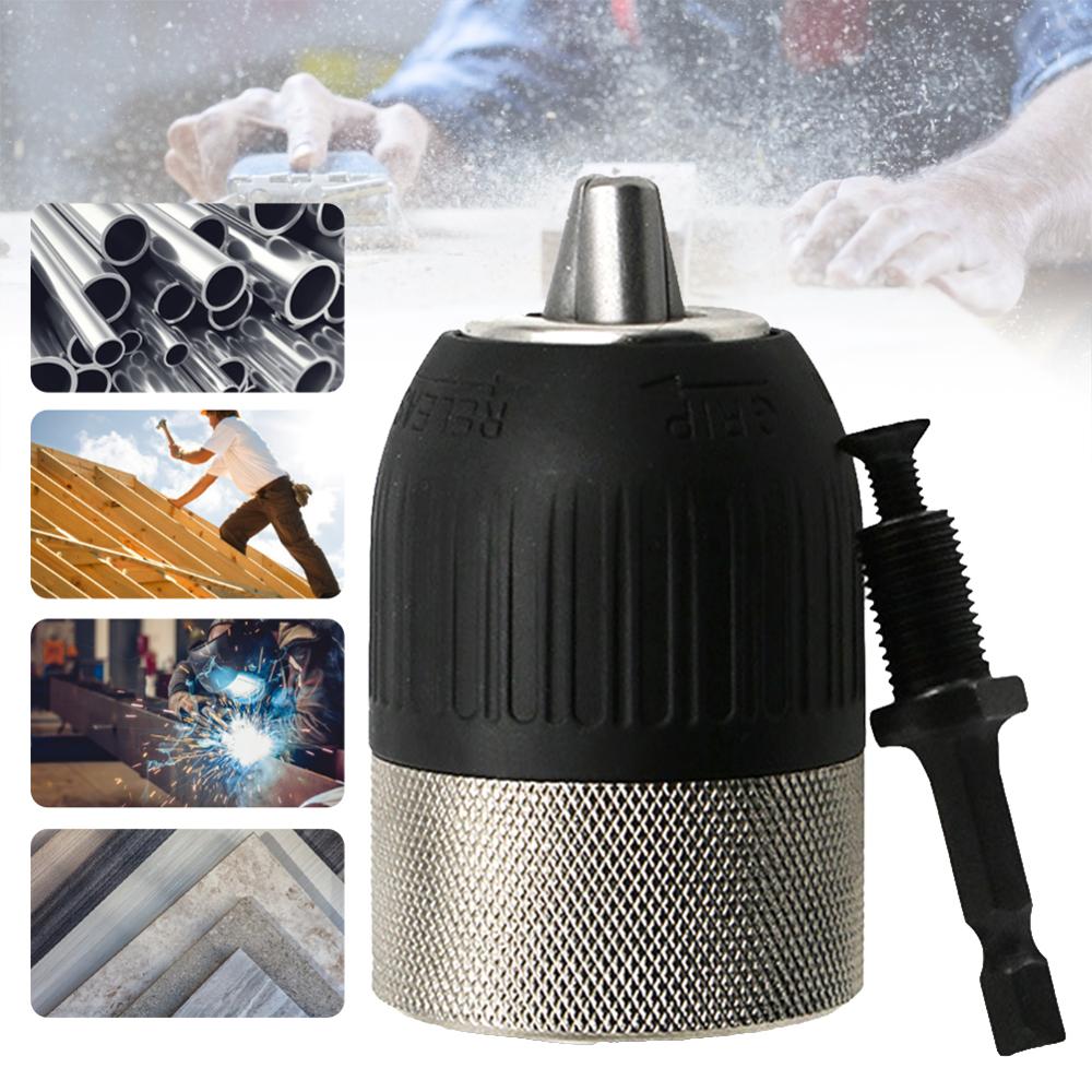 2-13Mm 3/8-24UNF Snelspanboorhouder Heavy Duty Impact Driver Boor Met 1/4 "Hexagon Adapter conversie Chuck
