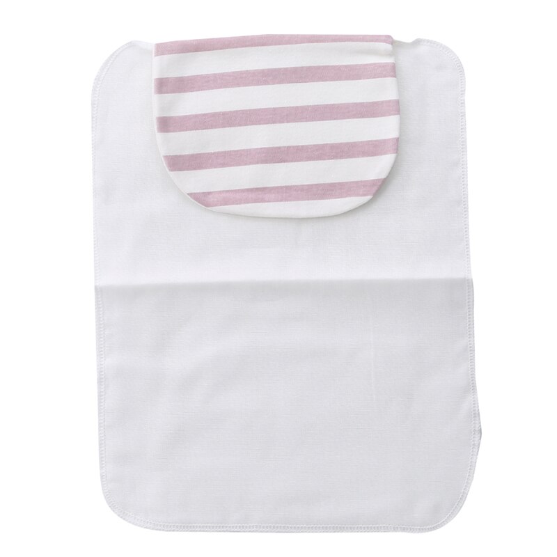 Toalla de sudor a rayas de algodón suave para bebé recién nacido, paño de lavado, gasa, toallitas de sudor para niños, toalla transpirable de humedad para el cuidado del bebé: Purple