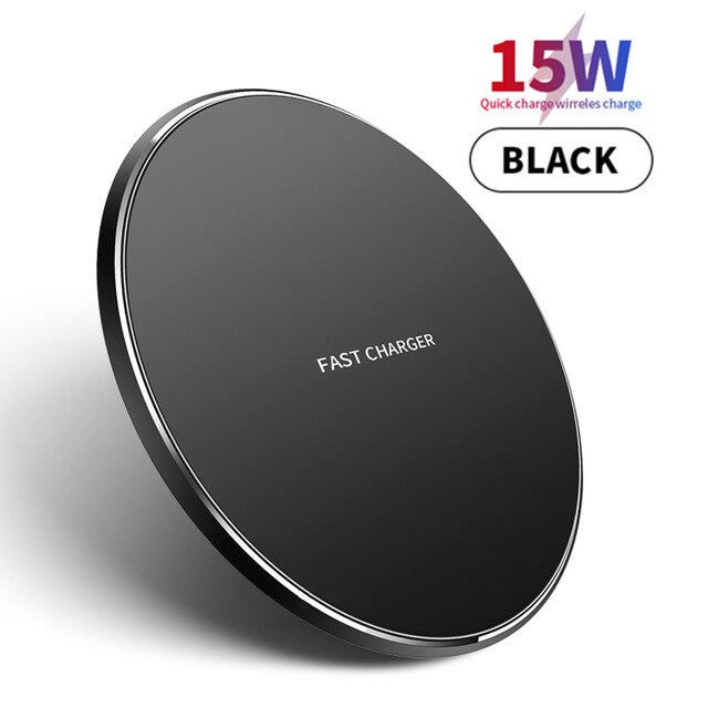 Caricabatterie Wireless Qi 30W per iPhone 13 12 11 Pro Xs Max Mini X Xr induzione Pad di ricarica Wireless veloce per Samsung S10 S20 S21: 15W Type C black