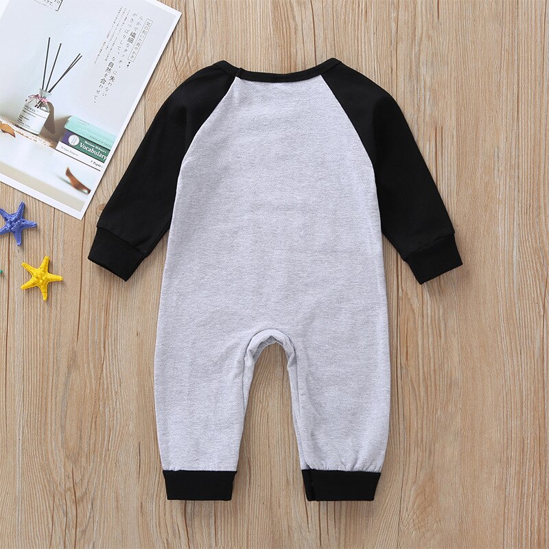 Carter Toddler Spring and Autumn Leisure Baby Boy's Letter One-piece Suit Round Neck Long Sleeve Creeper Toddler Clothes