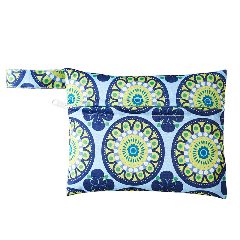 Mini Dry Wet Bag Herbruikbare Wetbag Voor Maandverband Verpleging Pads Enkele Pocket Waterdichte Pul Rits Reizen Wandelwagen Zak 14*18Cm: ZQG-MB-07