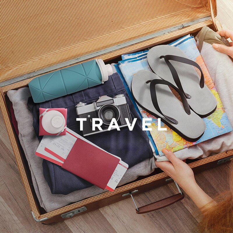 Opvouwbare Water Fles Reizen Opslag Voedsel Siliconen Plastic Pot Intrekbare Handig Folding Water Cup Met Touw