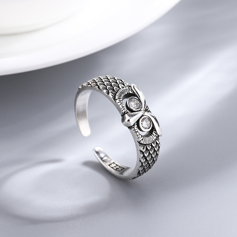925 Sterling Silver Gufo Zircone Donna Anelli Matrimonio Gioielleria Raffinata Best Sellers 2022 Prodotti GaaBou Gioielli