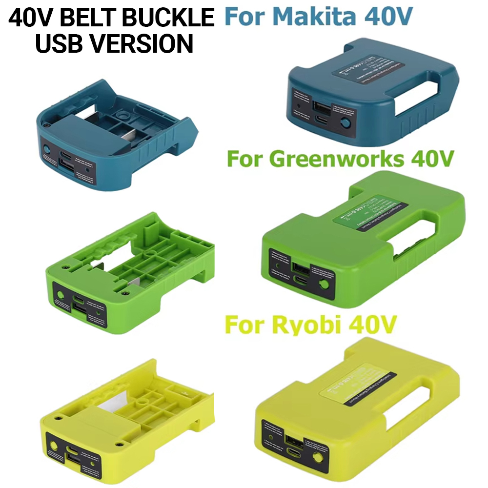 USB Fast Charger Adapter voor Makita/Ryobi/Greenworks 40V Li-ion Batterij Rack Houder USB Type-C Snelle Opladen Interface