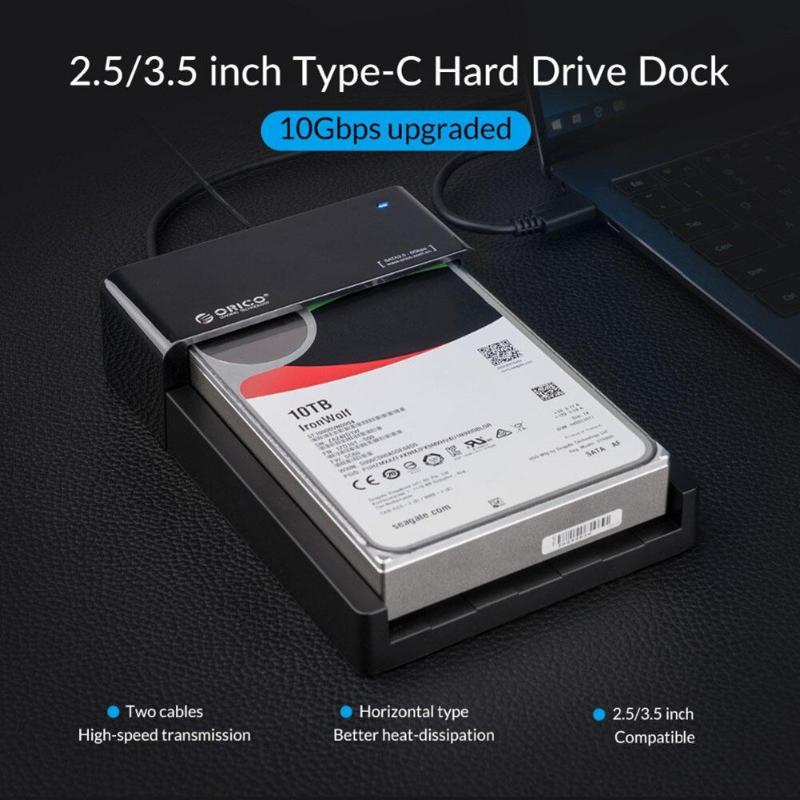 Orico 6518 c 3-g2 2.5/3.5 tuuman kiintolevytelakka 10 gbps sata usb 3.1 gen 2 type-c hdd ssd kotelo asema kovalevy telakointiasema uutiset