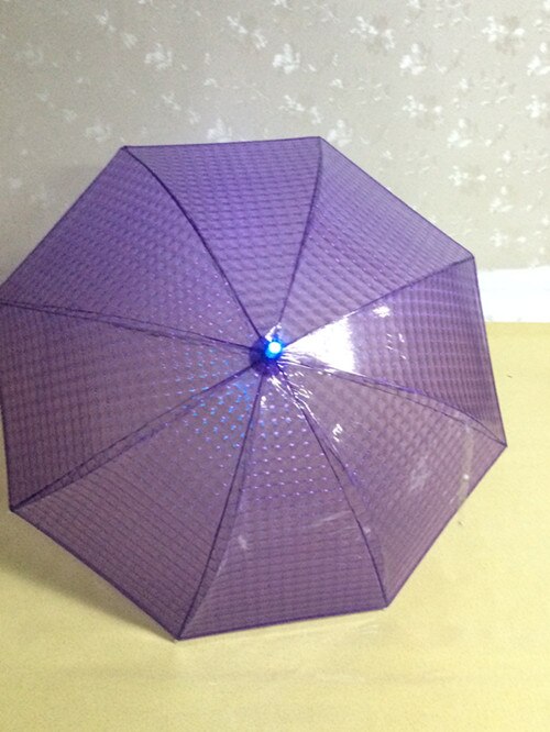 LED Umbrella Light Up Transparent Umbrellas Flash Night Protection Safe Child: Purple