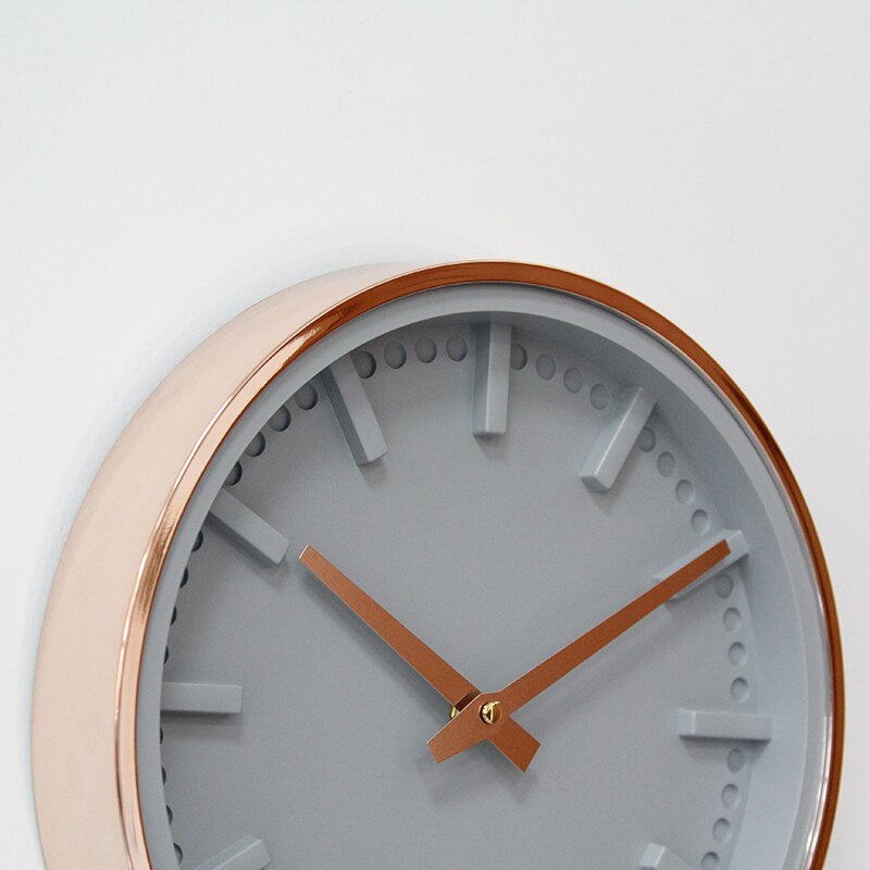 Nordic rose gold grey 3d väggklocka vardagsrum digital mute sovrum väggklocka metall zegar scienny 12 inch  ab50zb