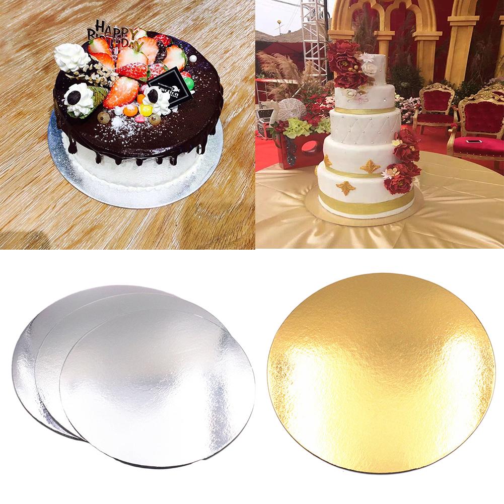 5Pcs 8/10/12/14 Inch Goud Ronde Cake Board Cirkel Base Cupcakes Stand Papier Case Liners Partij gebak Bakken Mat Partij Decoratie