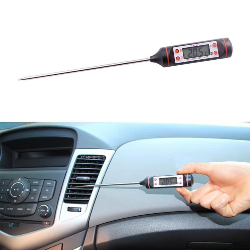 Tipo de agulha de saída de ar condicionado do carro lcd medidor digital verificar termômetro de cozinha faixa menos 50 a zero acima de 300 graus ferramentas