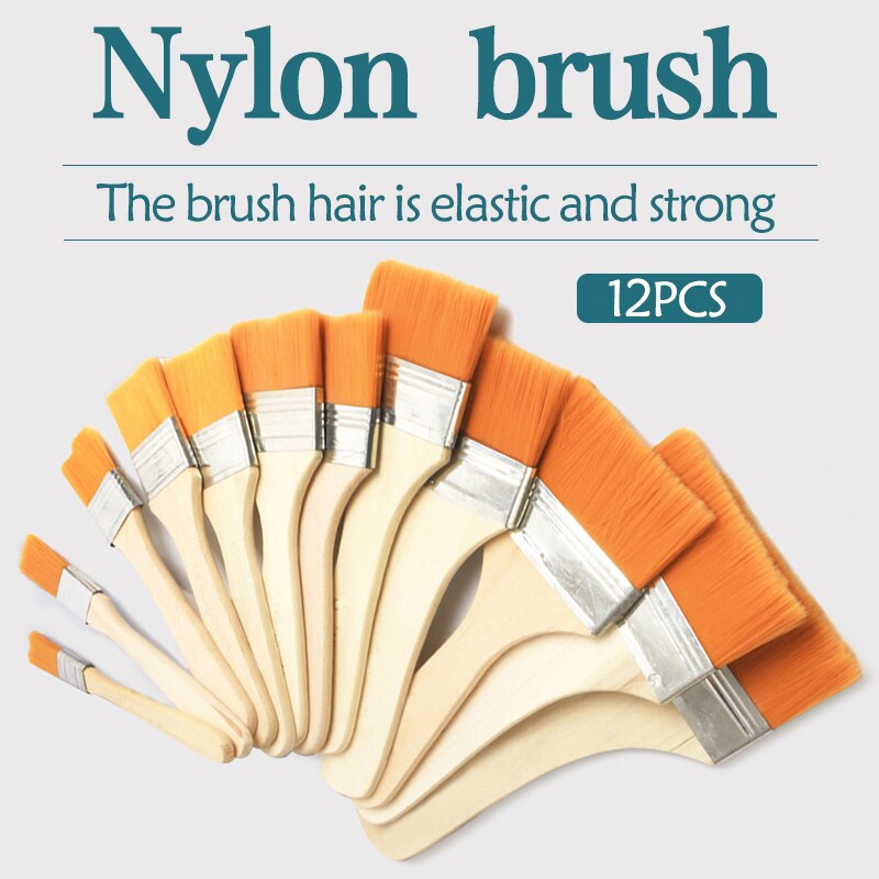 12Pcs Gold Leaf Tools Gold Silver Foil Brush Glue & Soft Gold Foil Wood Handle Gold Craft Gilding Leaves Sweep Gold Foil Tools