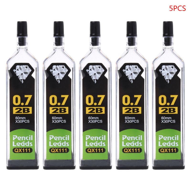 5Pcs 0.3/0.5/0.7/0.9Mm Hb 2B Refill Lood Voor Automatische Mechanische Potloden School Kantoor levert: 0.7mm