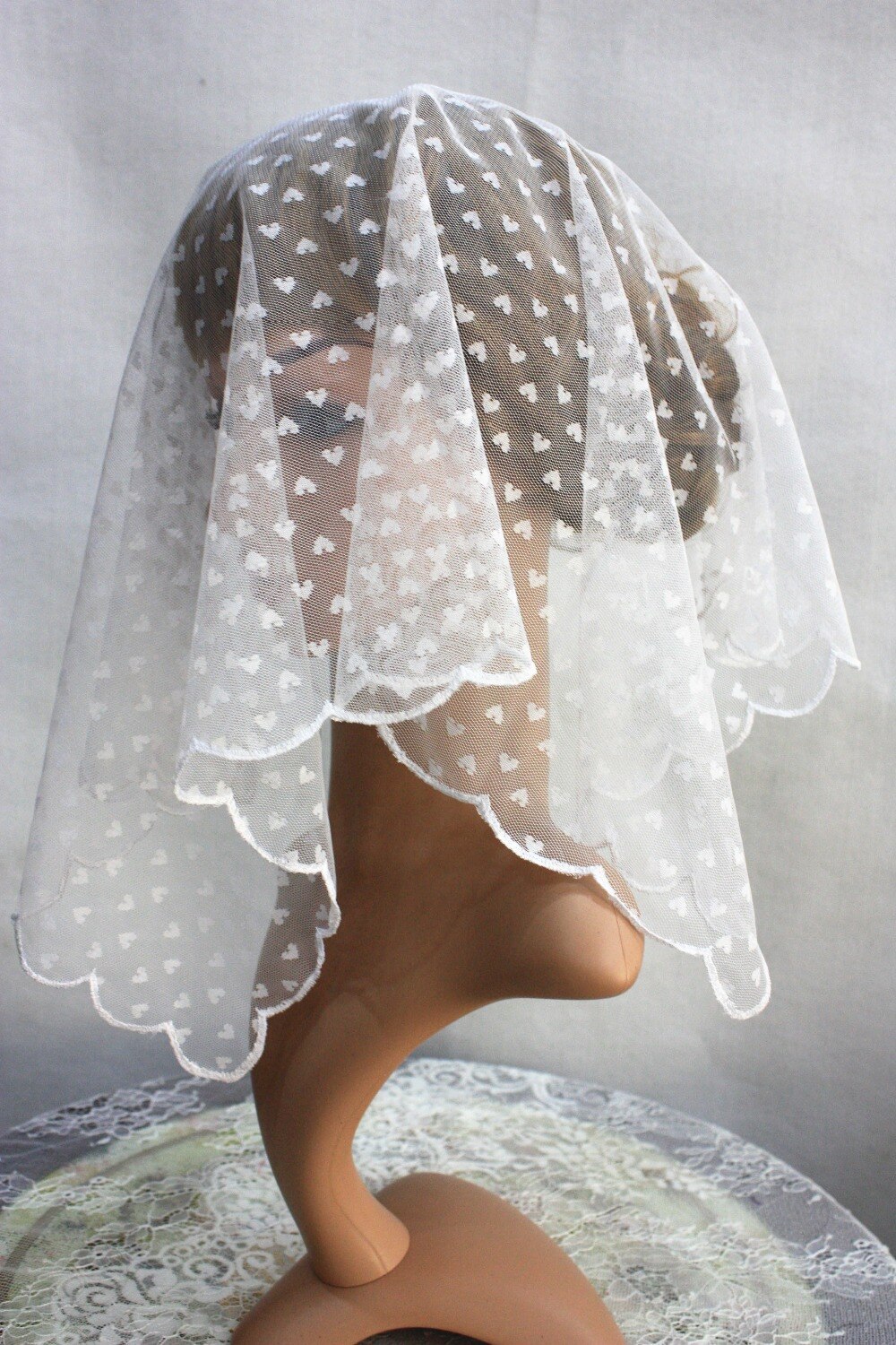 White Church Head Wear Coverings ,Catholic Chapel Veil Scarf ,Lace Headband Wrap,Wedding Veil