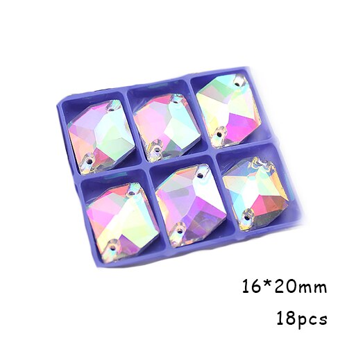 Sctmda 250 stuks strass-steentjes om op te naaien, knopen, glitter, fonkelende stenen, kristal, platte achterkant, strasssteentjes, druppelvormige kristallen accessoires met 2 gaten voor doe-het-zelf