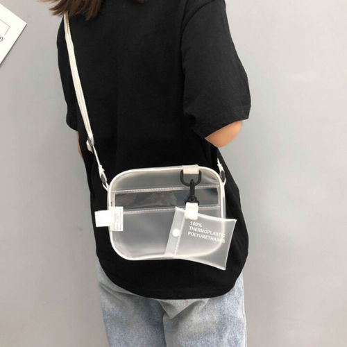 Pvc gennemsigtig taske til kvinder dame pige pvc gelé clutch taske læder afslappet håndtasker: Default Title