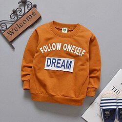 Lente kinder katoenen t-shirt koreaanse cartoon letters jongens & meisjes trui 0-3 jaar babykleding: Bruin / 9m