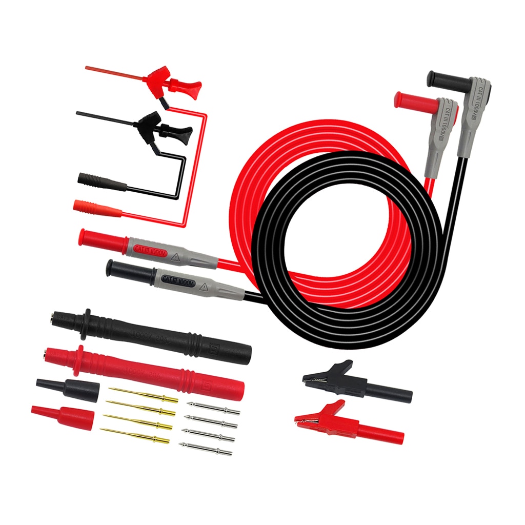 16 Pcs Digitale Multimeter Probe Test Lead Cable Alligator Clip Kit