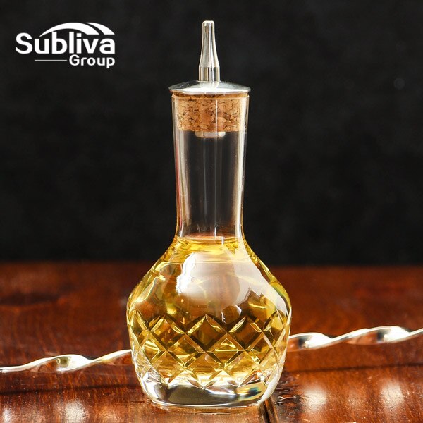 Botella amarga clásica con corte de diamante de 90ml, vertedor de licor de vidrio, herramienta de Bar, Kit de camarero, accesorios de cóctel para Bar