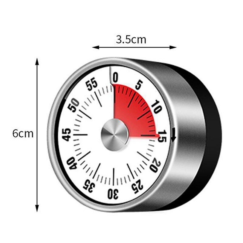 Visual Timer Round Mechanical Timer 60-Minutes Cooking Timer with Loud Alarm Magnetic Clock Timer Kitchen Gadget