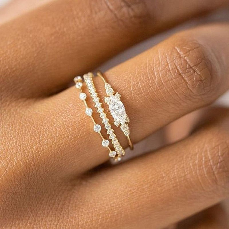 Anillos de tendencia Noble de Color dorado estilo INS para mujer, anillos delicados de dedo Midi de circón Lux de entrada para niña, joyería de aniversario KAR229: 10 / Rojo