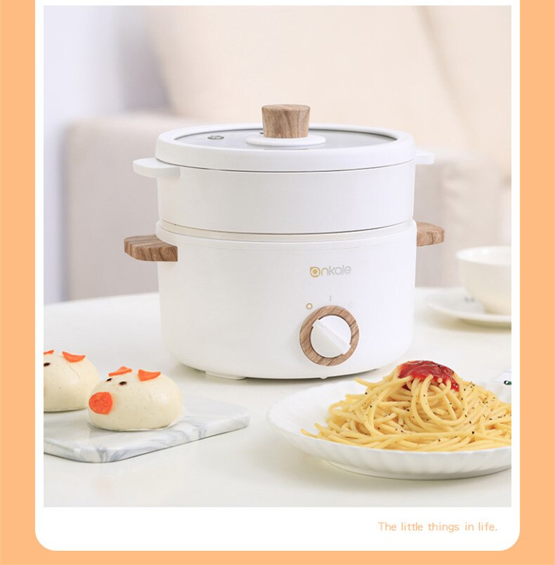220V 2 Lagen Multi Fornuis Elektrische Pot 1.5L Huishoudelijke Stoven Machine Koekenpan Met Stoomboot 20Cm Diameter