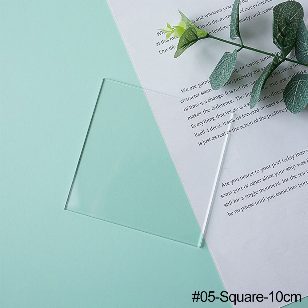 Transparent Acrylic Plate Photography Props Life Shoot Props For Jewelry Cosmetics INS Photo Shooting Background Decoration: Square-10cm