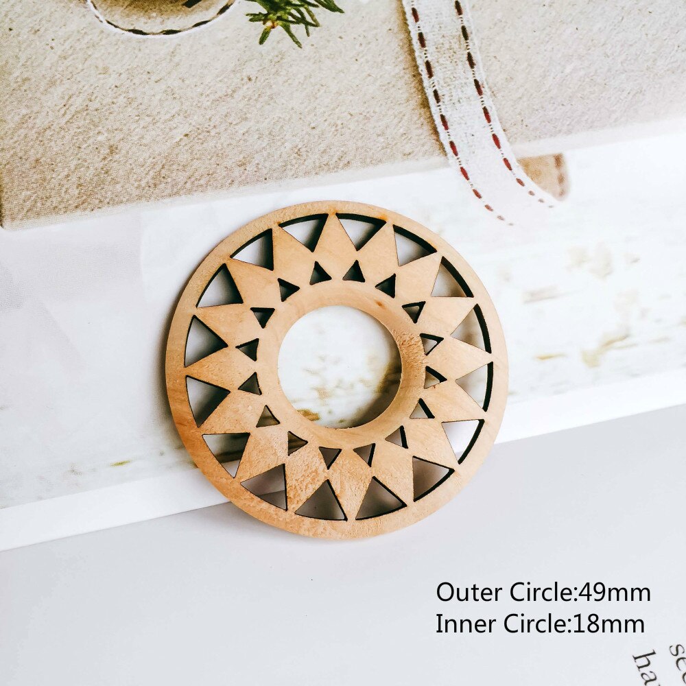 ZEROUP Wooden Round Eardrop white bronze Color Pendant earring Accessories Necklace Charms Jewelry Finding Diy Material 8pcs: 1