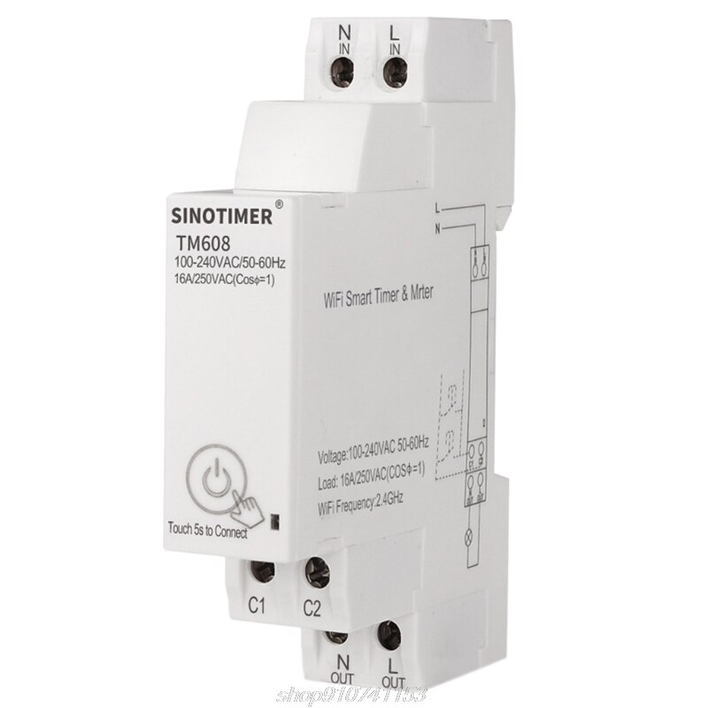 100-240VAC Single Phase WIFI Home Energy Meter with Timer Switch Remote Control by APP Voltage Current Detection F06 21: Default Title